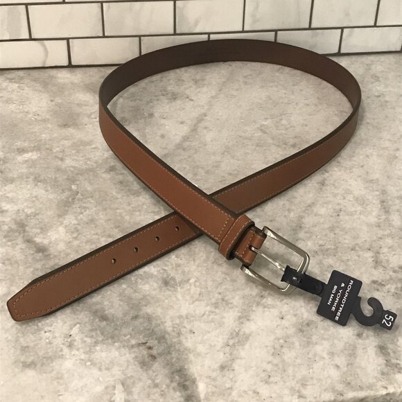 Roundtree & Yorke Belt Mens Size 52 Brown Full Grain Cowhide Leather Classic New - Picture 1 of 8